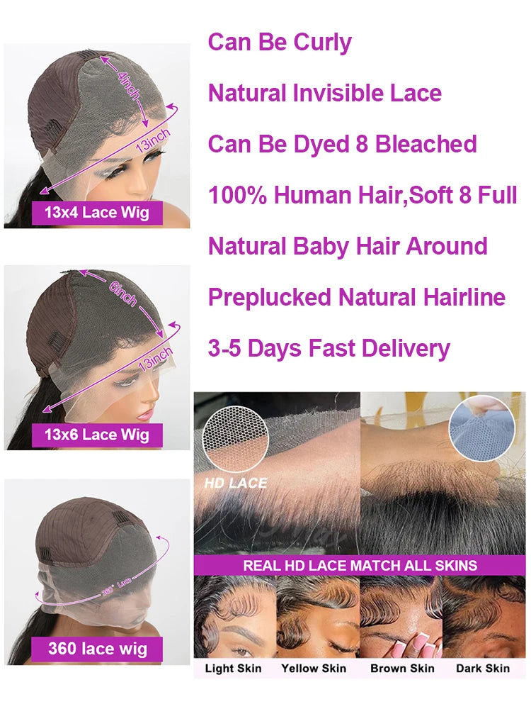 250% Wave Curly 13x4 Lace Front