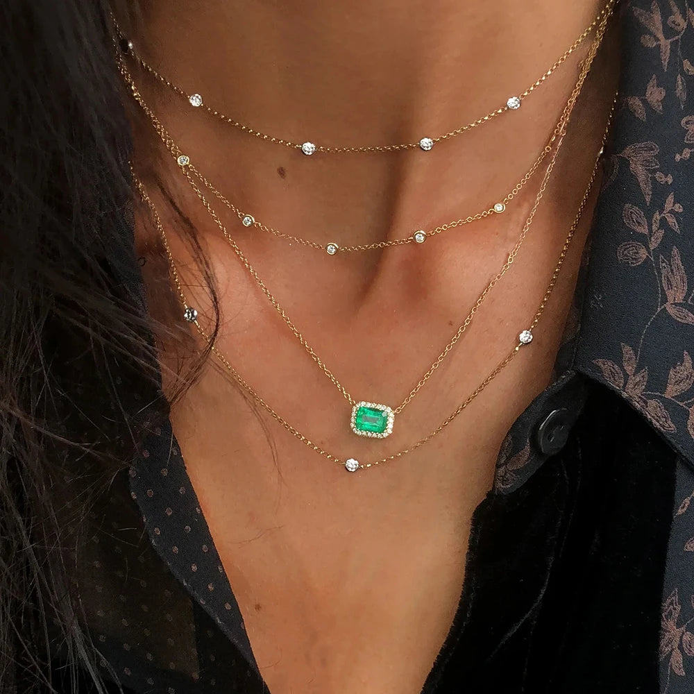 Multi-layer Crystal Pendant Necklace