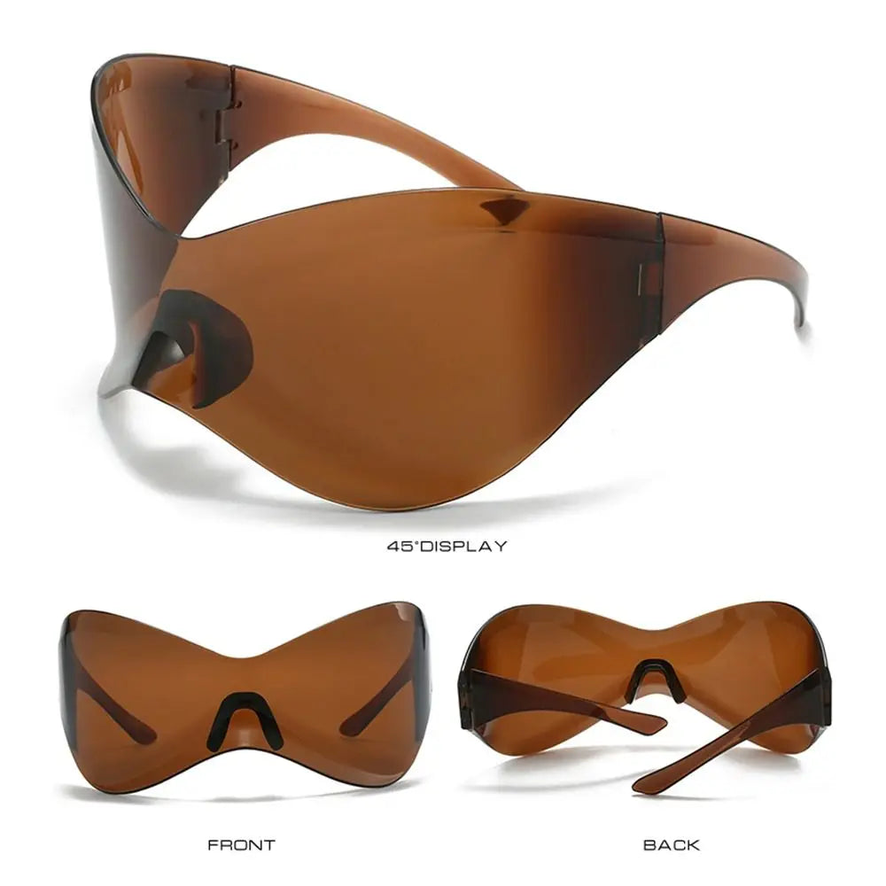 Futuristic Wrap Chic Rimless Shades