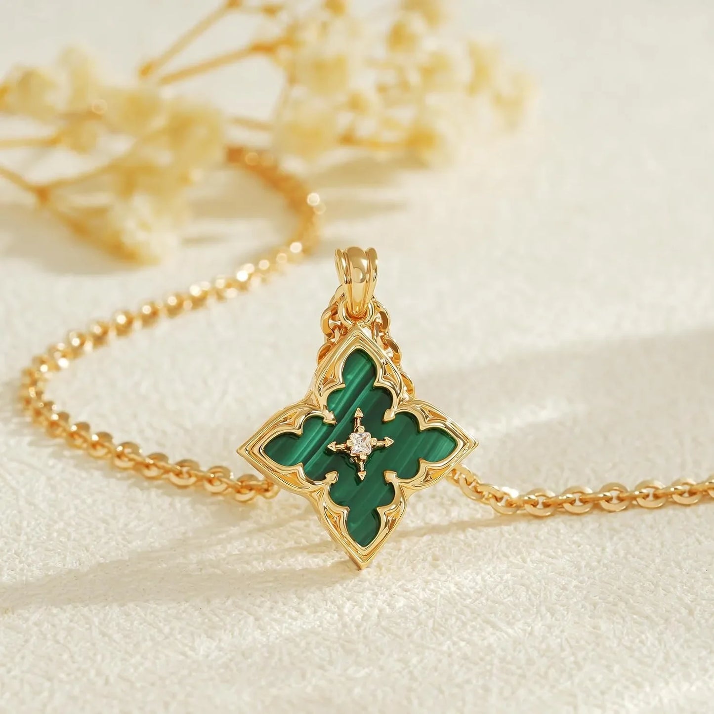 Gold Plated CZ Pendant Necklace
