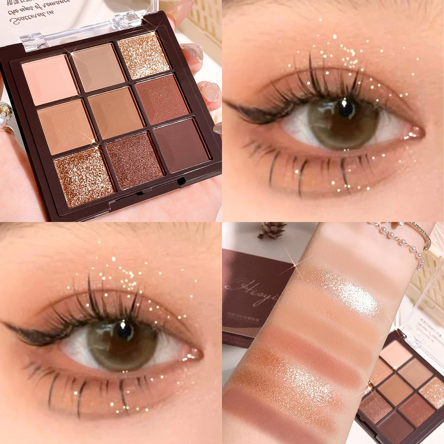 Chocolate eyeshadow palette, pearlescent matte
