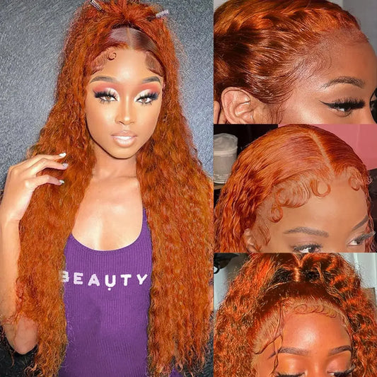 Deep Curly 13x5 Ginger | Transparent Lace Front Wigs
