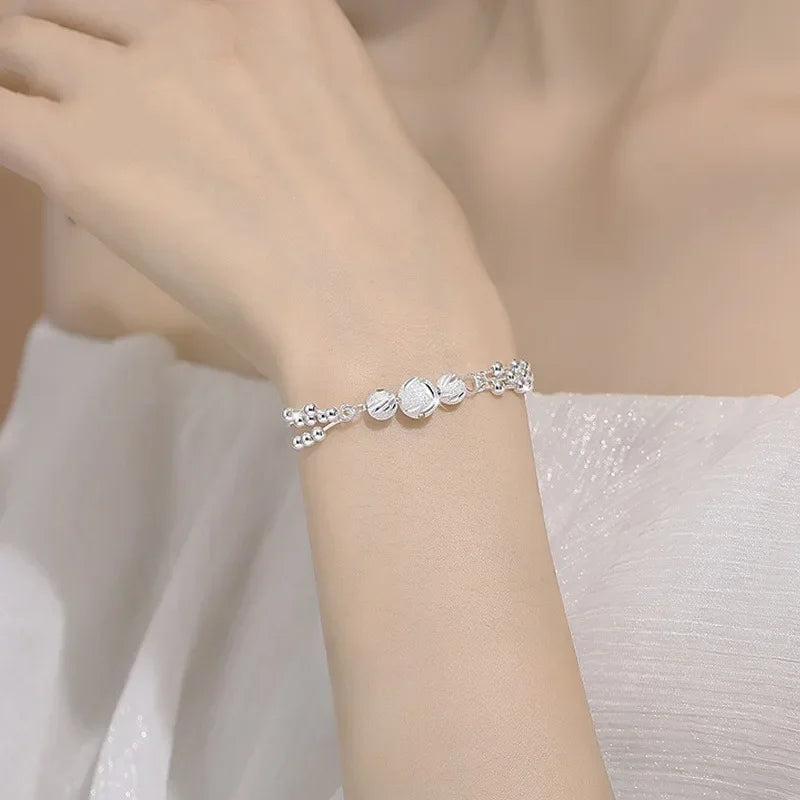 Fine 925 Sterling Silver Lucky Beads Bracelets