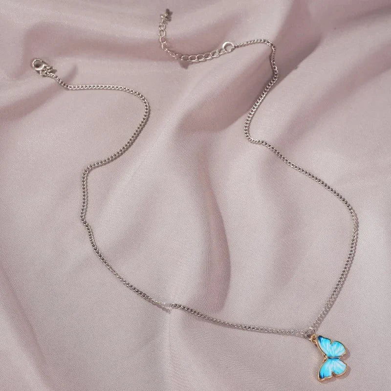 Blue Gradient Butterfly Necklace | Jewelry Gift