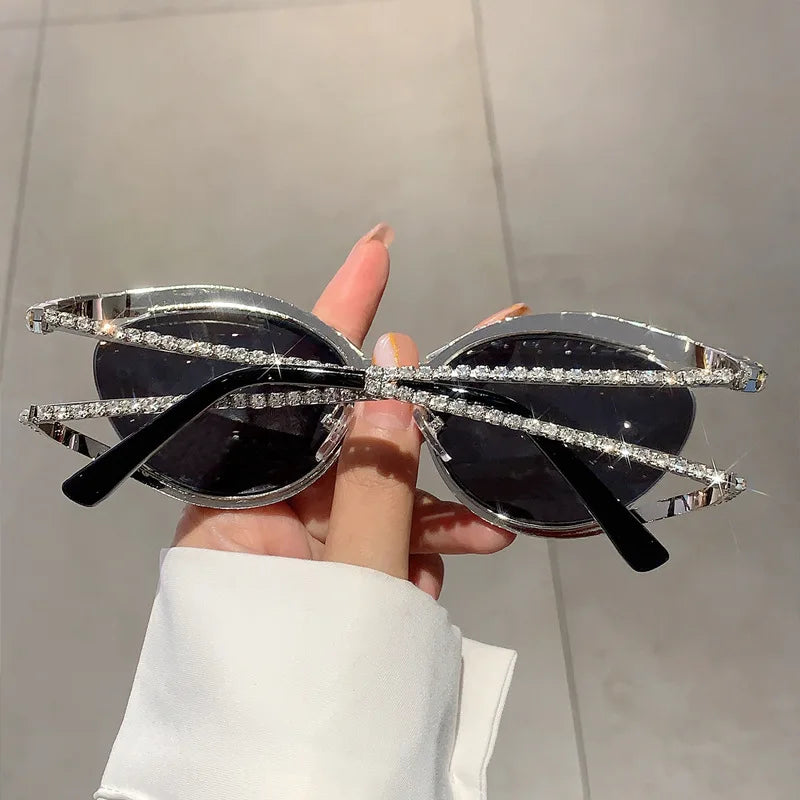 Diamond cat eye luxury bling sunglasses