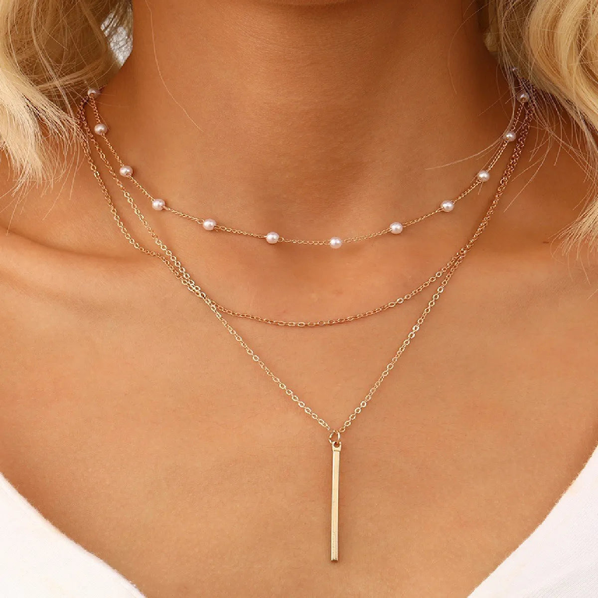 Necklaces for Women Women's Y-shaped Imitation Pearl Fringed Necklace Cadenas Para Mujer Necklacе Gifts Bijoux Accessories