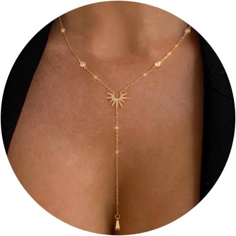 14K Gold Plated Layered CZ Y-Shaped