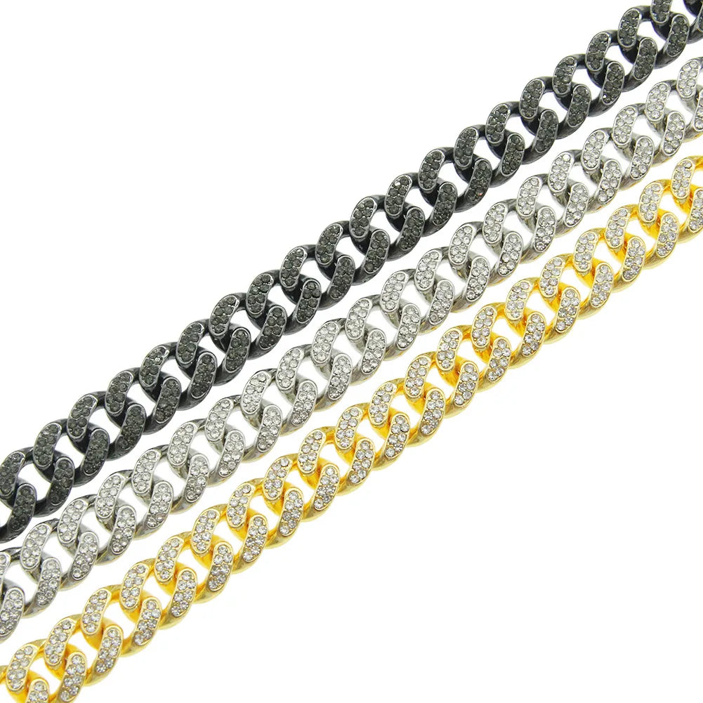 Unisex Hip Hop Rhinestones  Iced Out Cuban Link