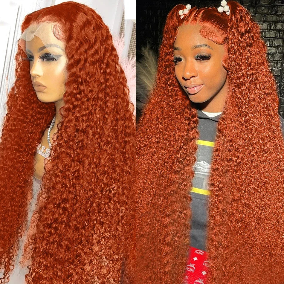 Deep Curly 13x5 Ginger | Transparent Lace Front Wigs