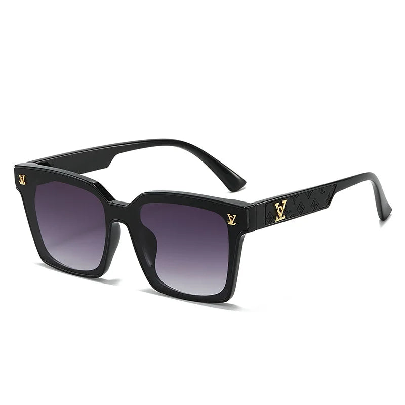 New Square Unisex Leather Sunglasses