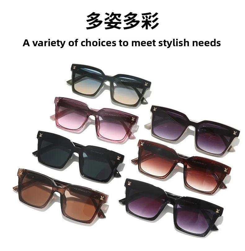 New Square Unisex Leather Sunglasses