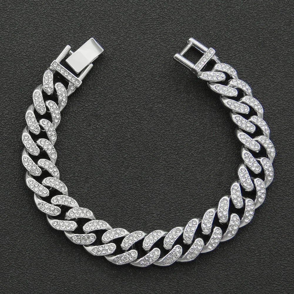 Unisex Hip Hop Rhinestones  Iced Out Cuban Link