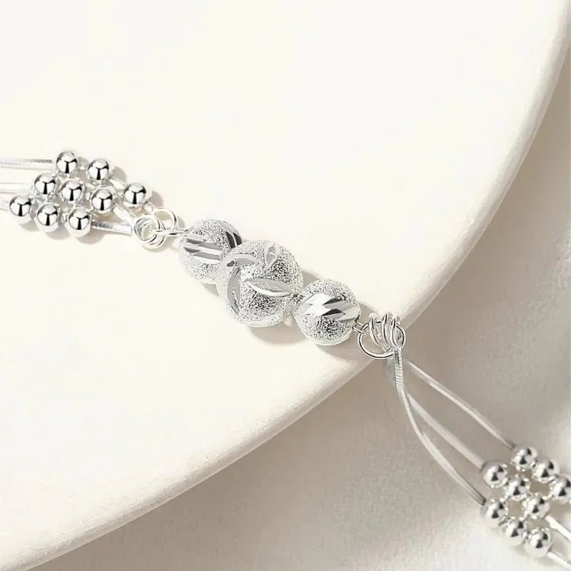 Fine 925 Sterling Silver Lucky Beads Bracelets
