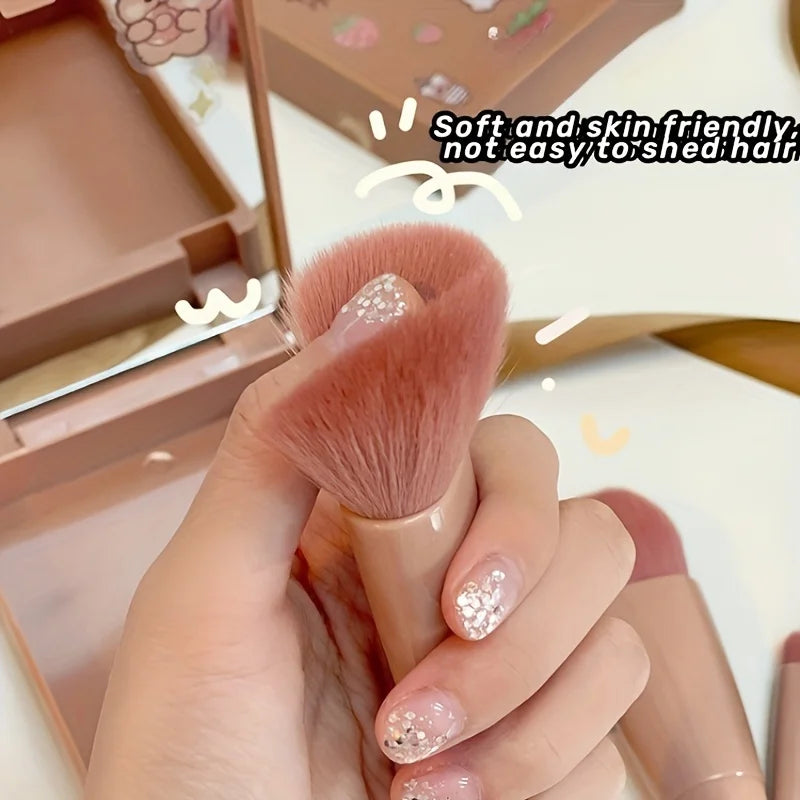 5Pcs Portable Makeup Brush Set With Mirror