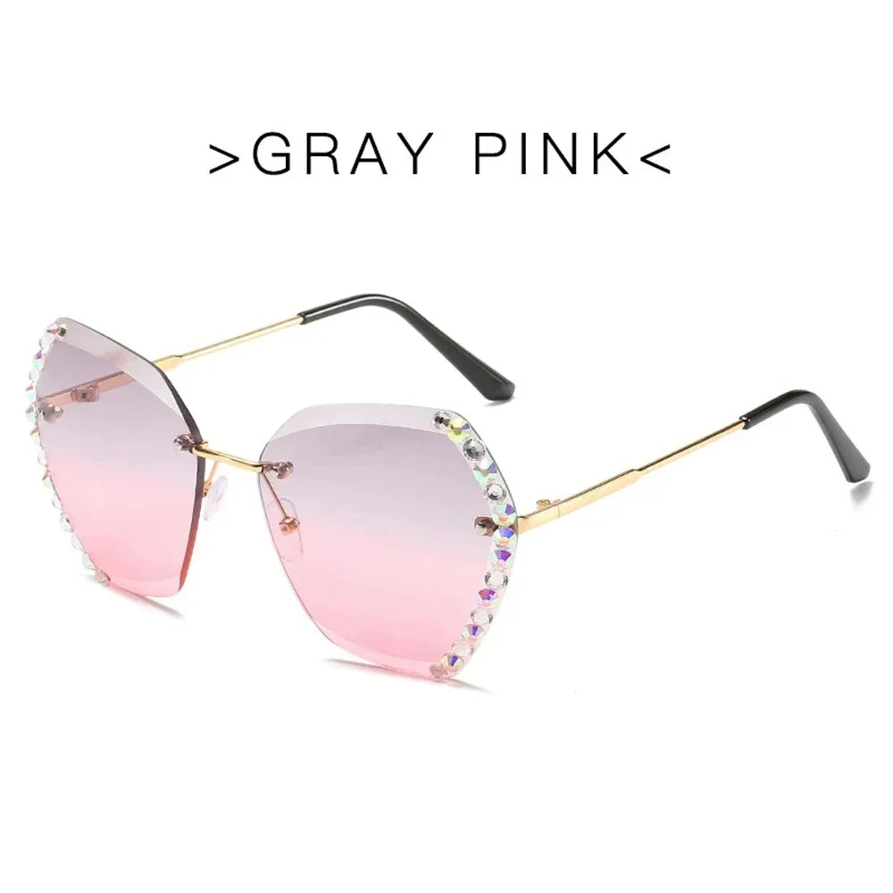 Oversized Rimless Luxury Diamond Square