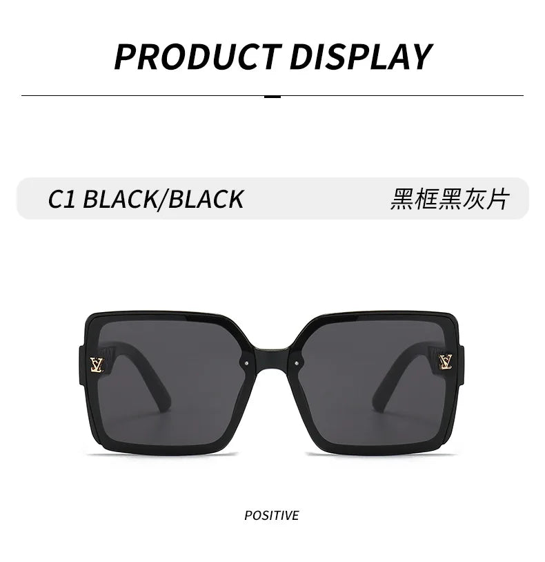 Luxury stylist retro square sunglasses