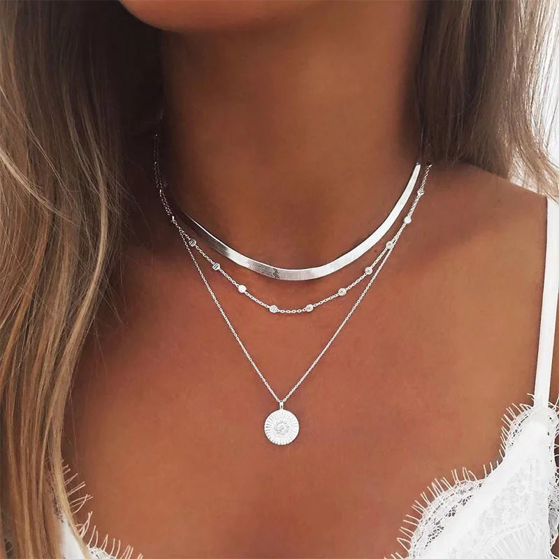 925 Sterling Silver Three-Layer