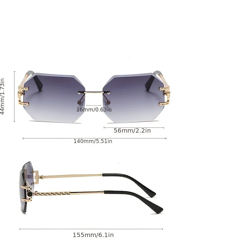 Unisex Hip hop style rimless eyewear