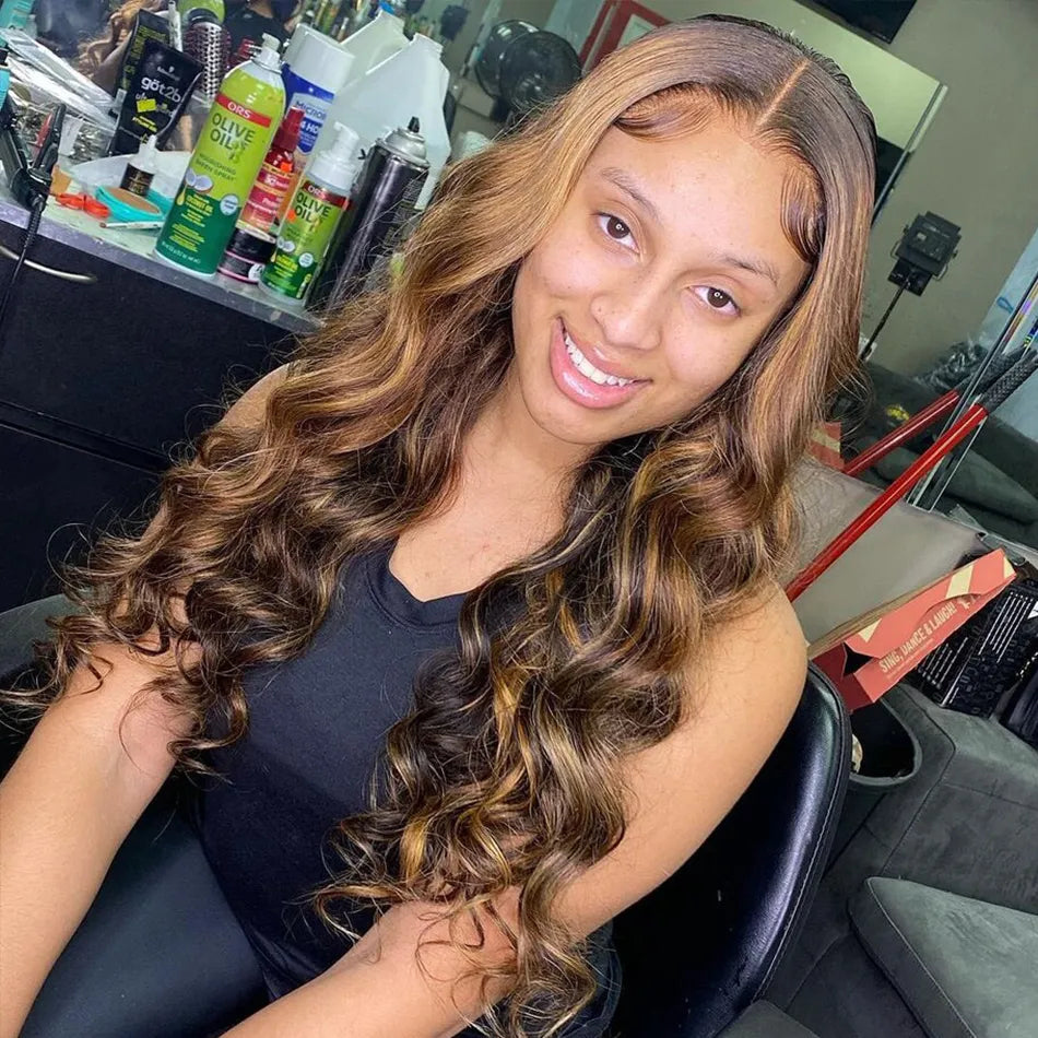 30 Inch Colored Brazilian Pre Plucked 13x4 Transparent Wigs