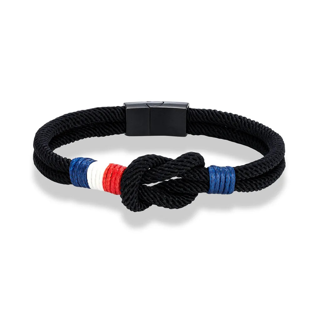 Square Knot Rope Bracelet - Woven Double-Layer