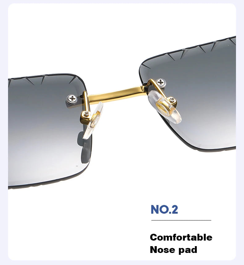 Rimless cutaway square rimmed