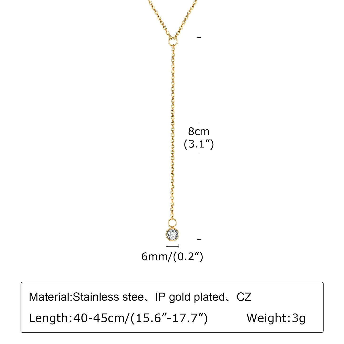 Gold Plated Lariat Necklace Double Layered
