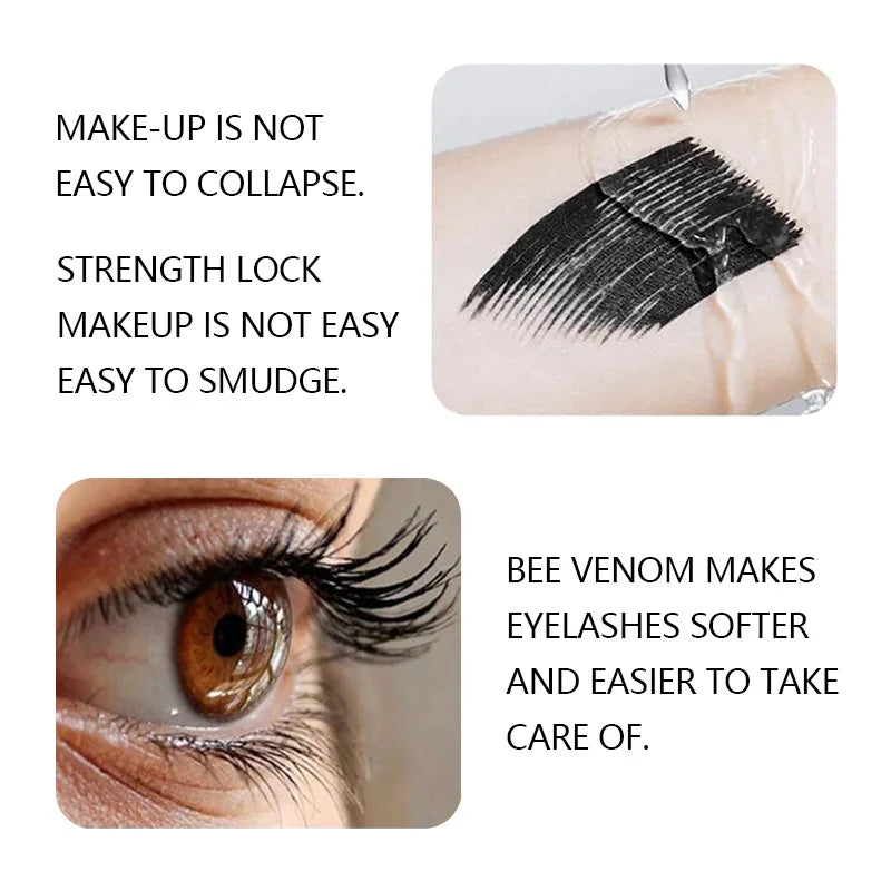 Black Silk Fiber 5D Waterproof Mascara Lengthens Eyelashes Extension