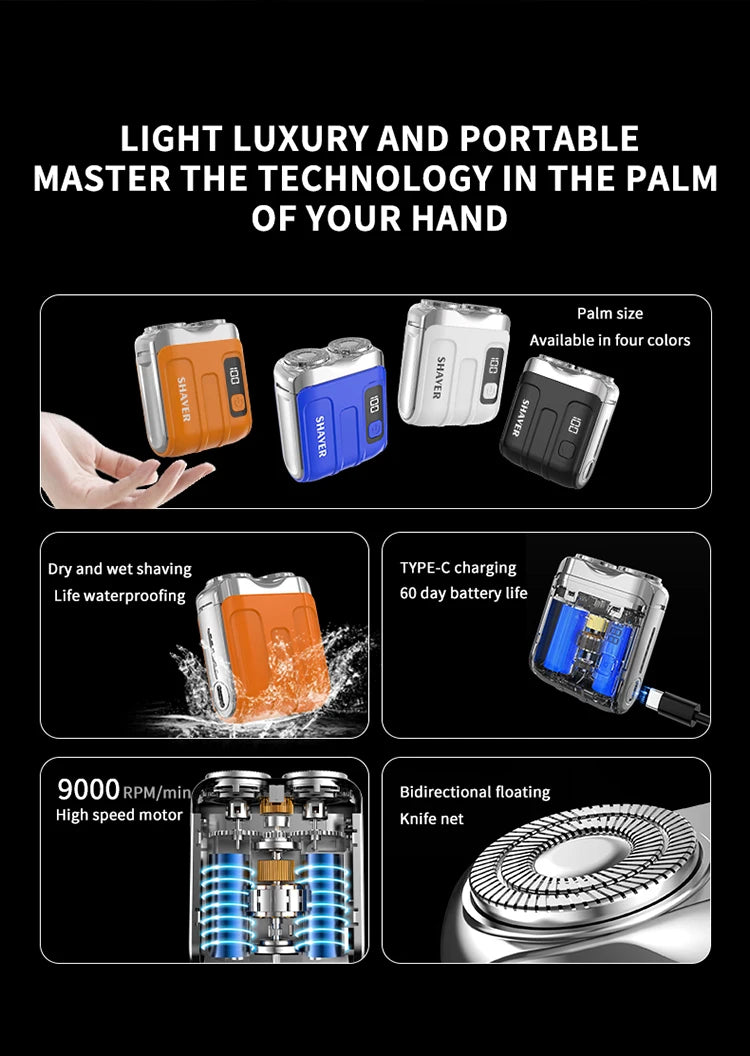 Digital Display Dual Blade Rechargeable Shaver