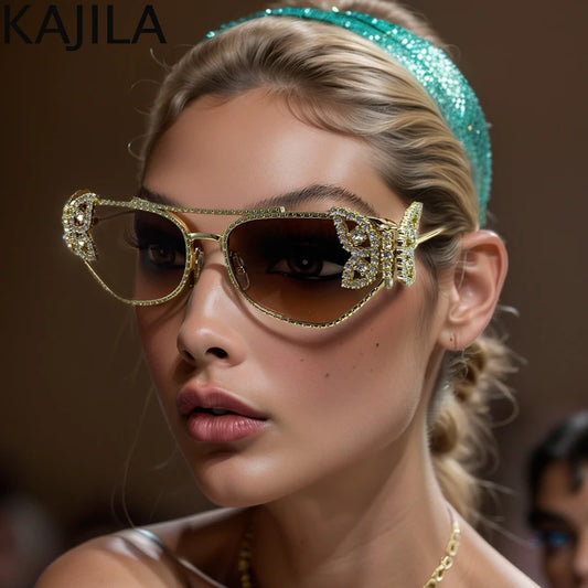 Cat Eye Rhinestone Eyewear-UV400