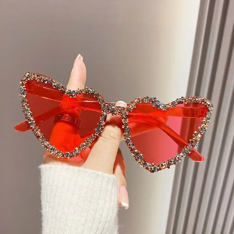 Uv400 Cute Cat Eye Rhinestone Eyeglasses