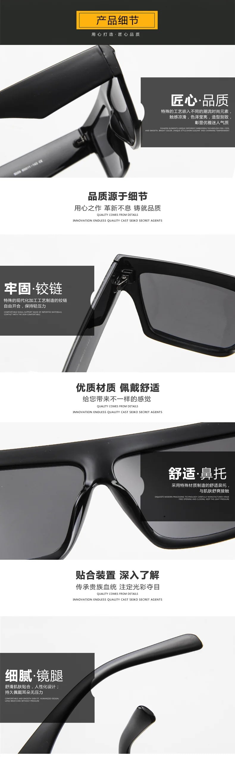 Unisex UV400 Square One-Piece Outdoor Eyeglasses