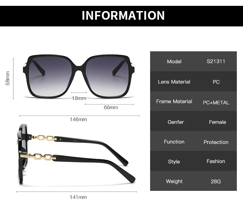 Square Trendy Gradient Outdoor Shades