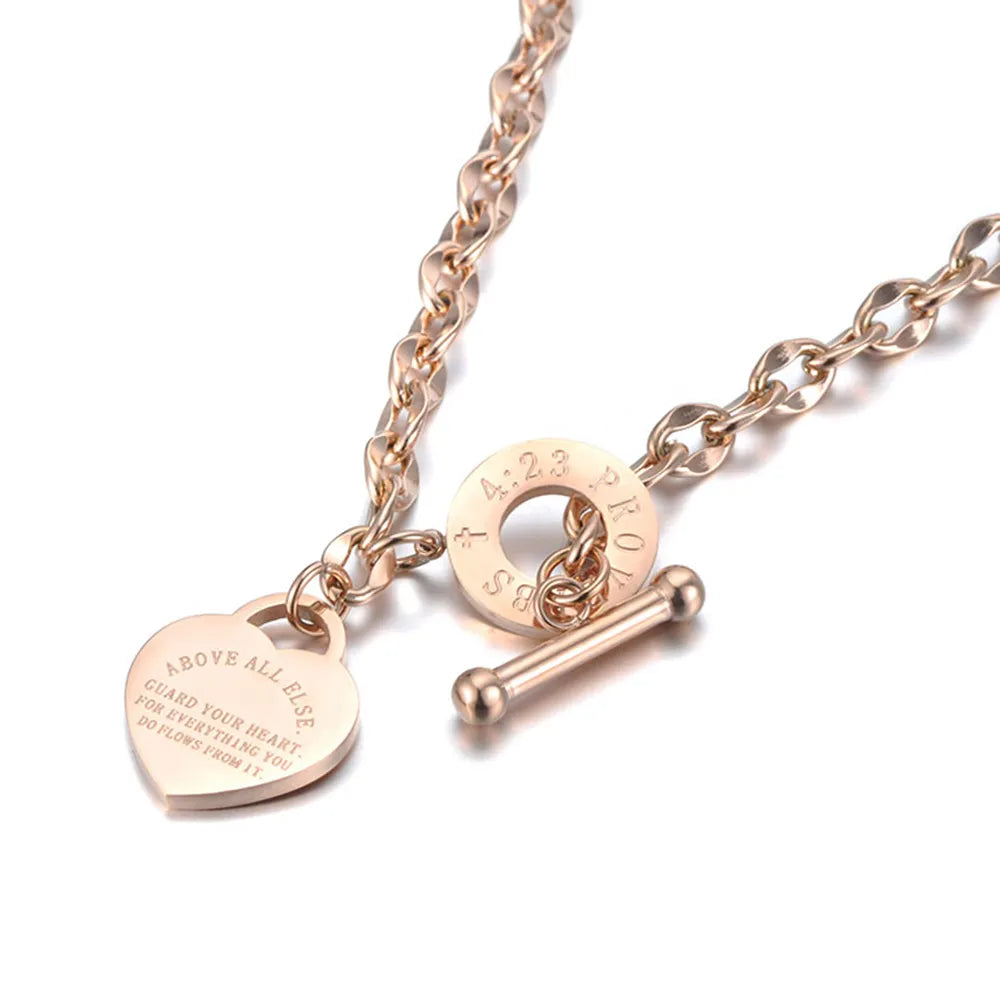 Titanium Stainless Steel Heart Charm
