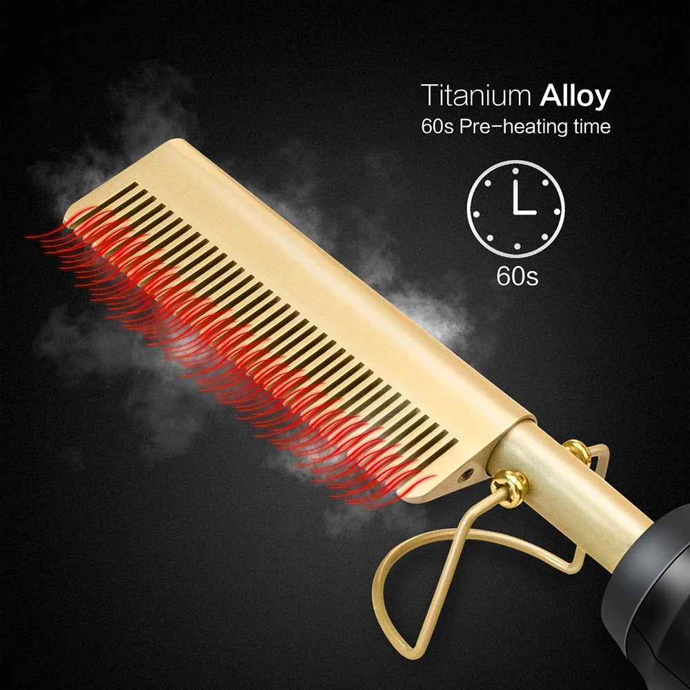 2 in 1 Hot Comb Hair Straightener