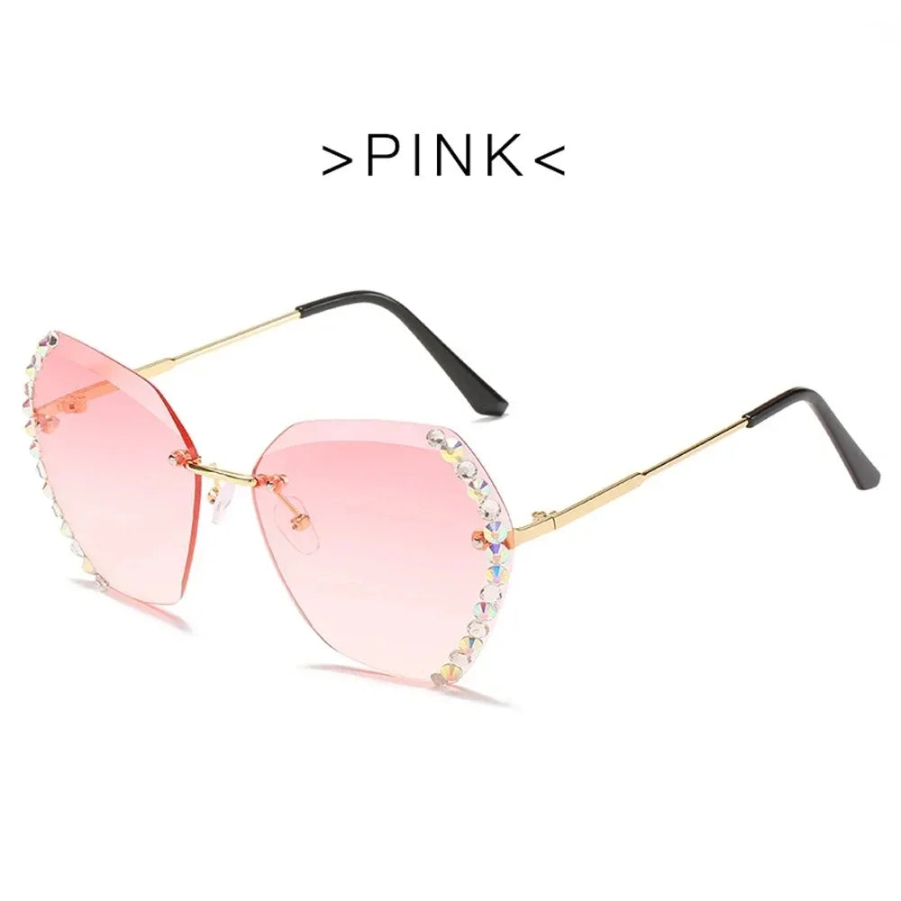 Oversized Rimless Luxury Diamond Square