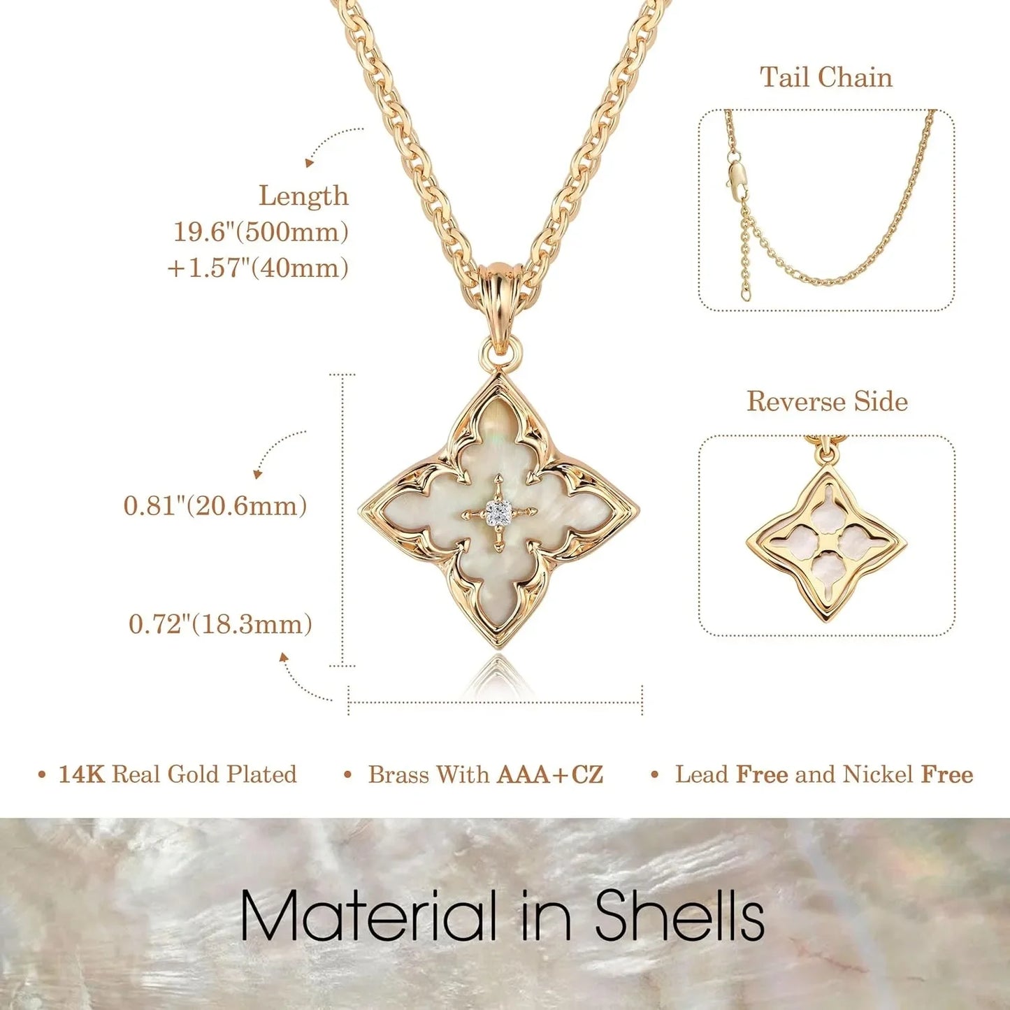 Gold Plated CZ Pendant Necklace