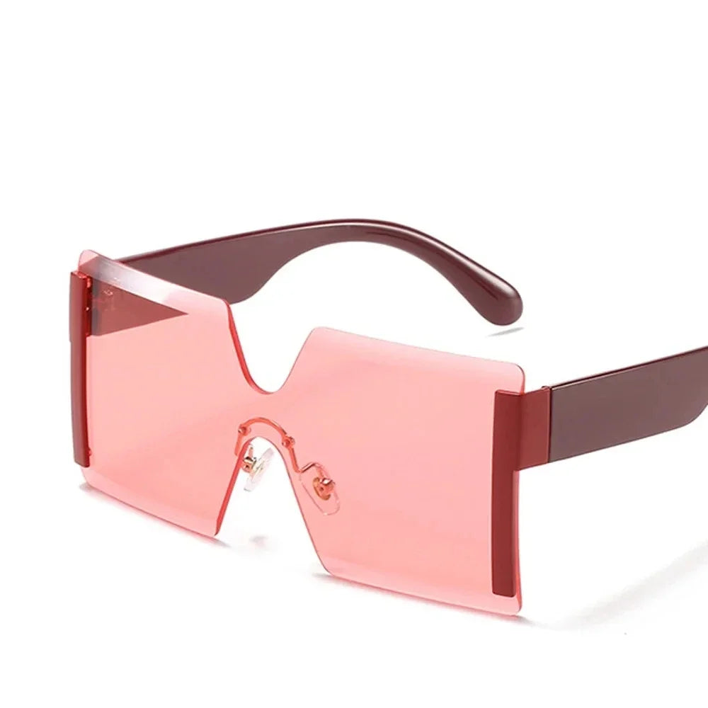 Fashion Oversized Square Rimless Sunglasses