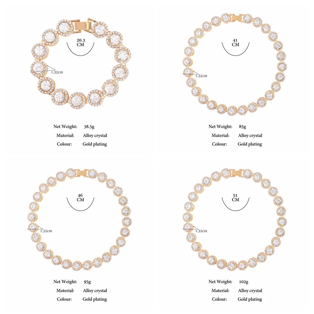 Iced Out Heart Square Crystal Cuban Link