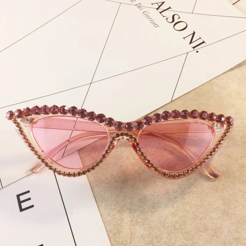 Vintage Luxury Crystal Diamond Cat eye