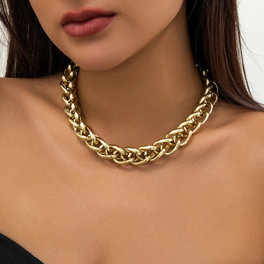 Goth Creative Big Chunky Twisted Lock Choker