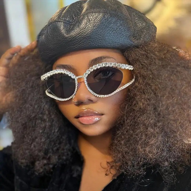 Diamond cat eye luxury bling sunglasses