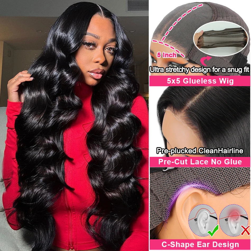 13x4 Body Wave Lace Front| 200% Water Wave Pre Plucked | 5x5 Closure Glueless
