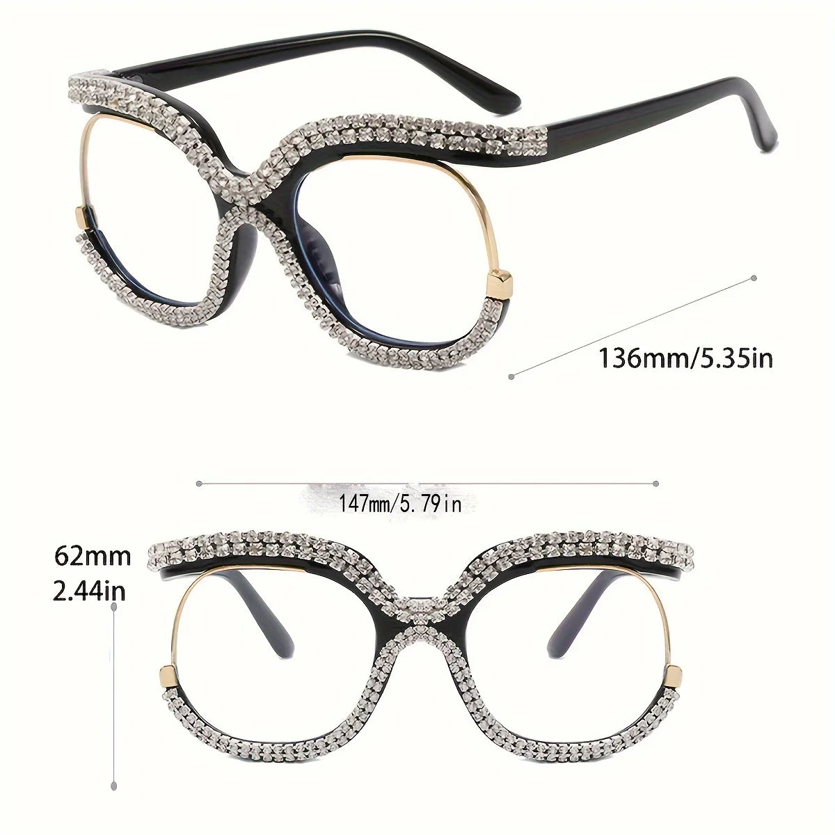 Rhinestone Oversized | Party Nightclub eyewear