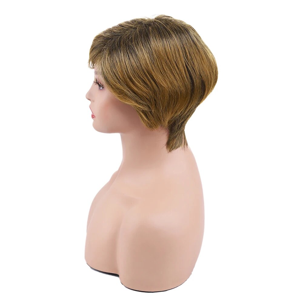 Synthetic Brown Wig Short blonde
