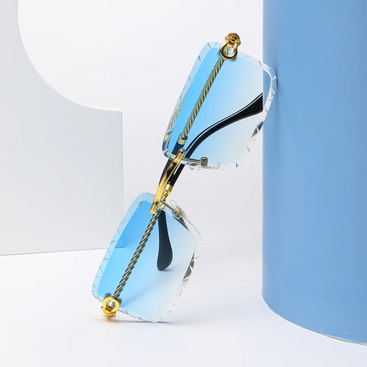 Rimless cutaway square rimmed