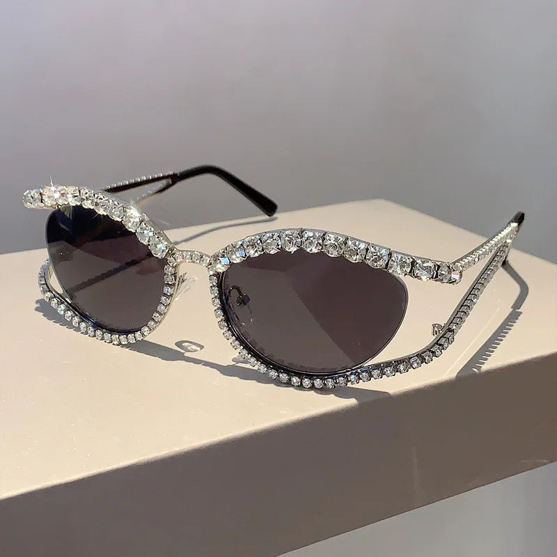 Diamond cat eye luxury bling sunglasses