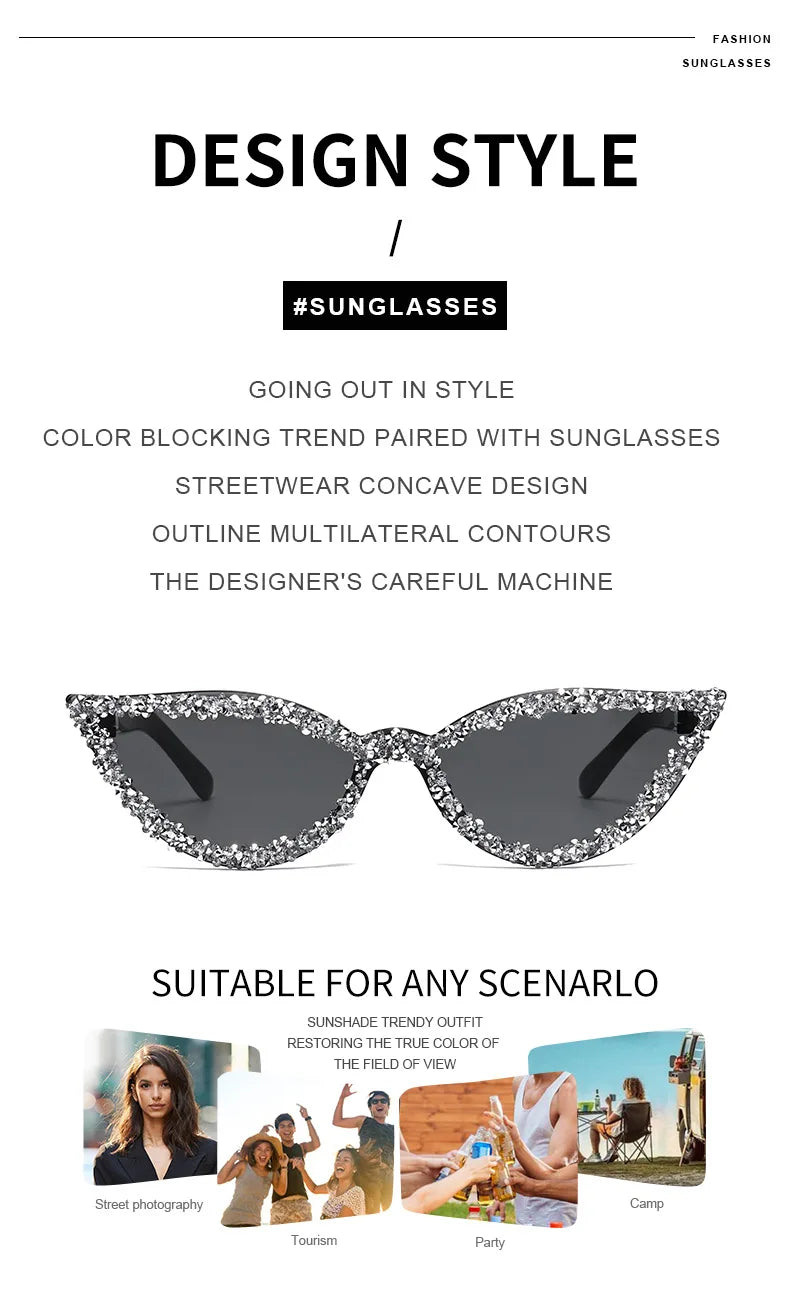 Diamond Cat Eye Trendy Sunglasses