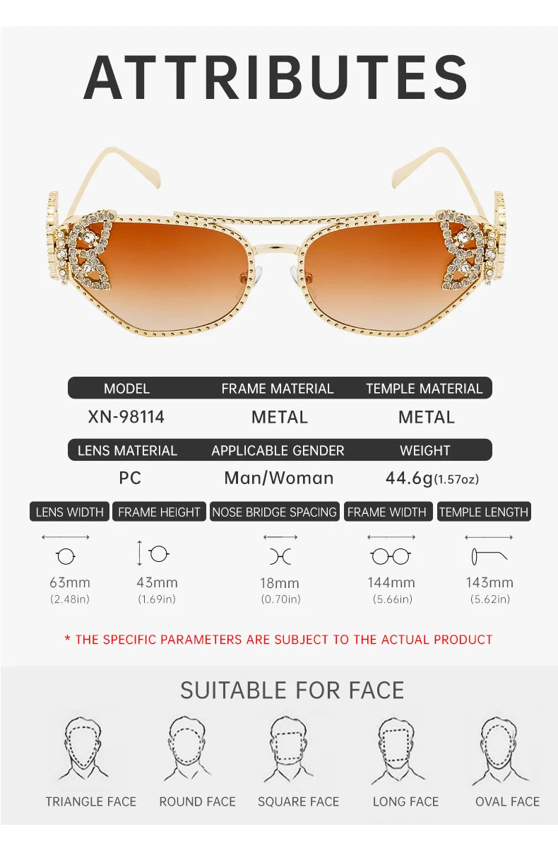 Cat Eye Rhinestone Eyewear-UV400