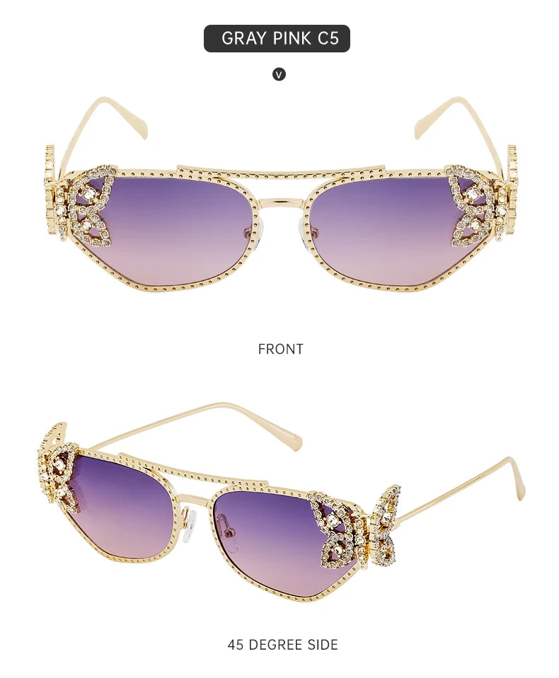 Cat Eye Rhinestone Eyewear-UV400