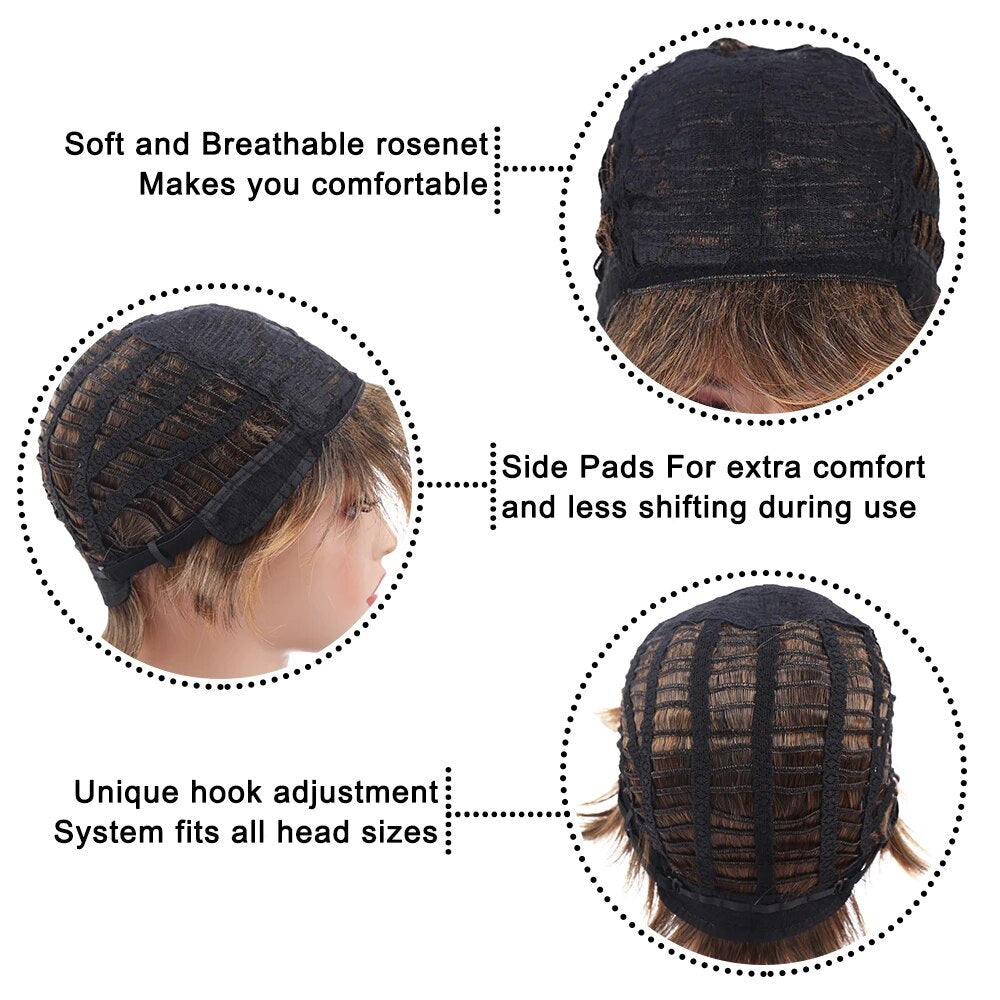 Synthetic Brown Wig Short blonde
